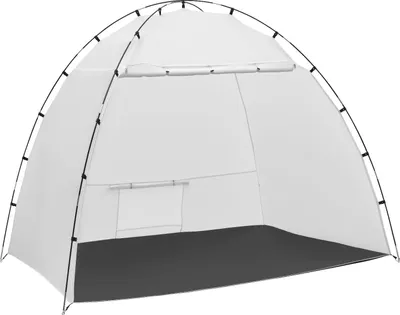 Zdjęcie produktu dla SucceBuy Przenośny namiot do malowania natryskowego (obszar roboczy 233x172x190 cm) Namiot do malowania natryskowego do prac malarskich, wodoodporna kabina malarska ze stałą podłogą i zwijanymi drzwiami do mebli, takich jak szafki, krzesła i stoły