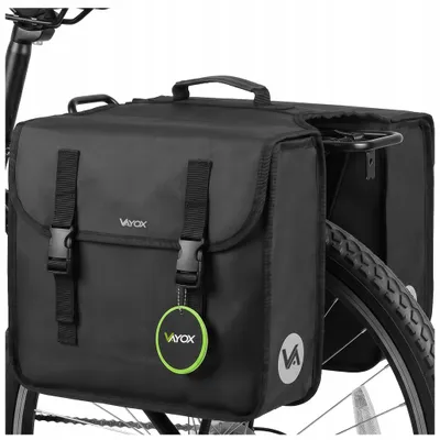 Produktbild von Vayox VA0447 Doppelseitige Fahrradtasche, 29 l, PVC, 35x30x37 cm wasserdicht, für Fahrräder, Schnellmontage, Schwarz