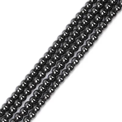 Productafbeelding van 3mm Zwarte Hematiet Ronde Edelsteen Kralen voor Sieraden Maken 15"