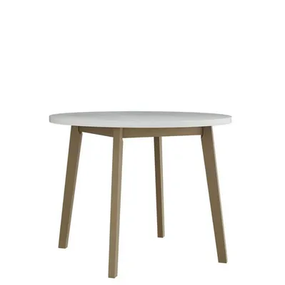 Obrázek produktu pro Kulatý jídelní stůl 100 cm AMES 3 - bílý / dub sonoma