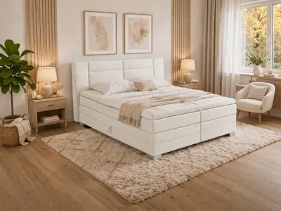 Produktbild von MODERN Furniture Boxspringbett CALMA Comfort mit Bettkasten, 160x200 und hohem Kopfteil, Castel 04