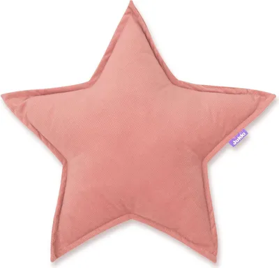 Produktbild von JUKKI® DekoKissen für Kinderzimmer STERN [Indian Pink] 40cm Plüsch MINKY Kopfkissen für Kinder Kuschelkissen Plüschkissen