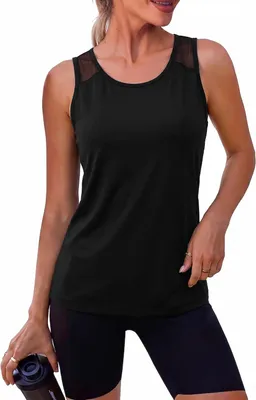 Produktbild von Damen Sporttop, ärmellos, Rundhalsausschnitt, atmungsaktives Mesh, für Fitness