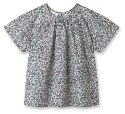 Produktbild von Sanetta Pure Mädchen-Bluse kurzarm blau Blumen 104