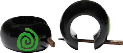 Produktbild von Holzohrstecker mit Spirale Farbe - Grün