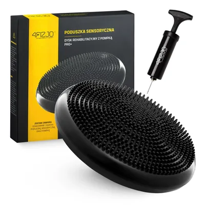 Produktbild von 4FIZJO PRO+ Sensomotorisches Kissen Ø33 cm – Balance-Disk für Büro, Yoga & Rehabilitation Schwarz