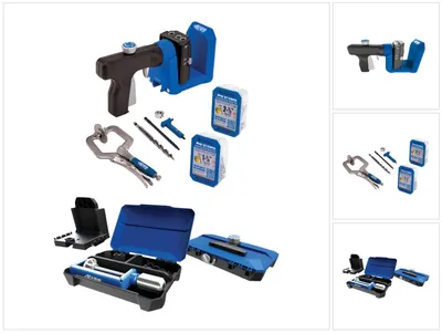 Obrázok produktu pre Prípravok na vŕtanie vreckových dier KREG 520 PRO + základná stanica + stupňovitá vŕtačka + vrták + skrutky + svorka