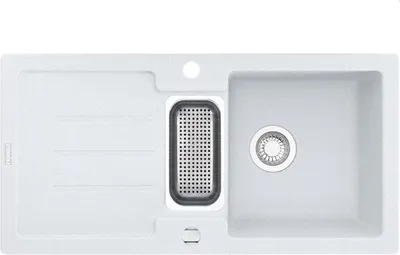 Produktbild von Franke STG 651-86, 860x435mm, reversibel, Glacier 3 1/2', mit Siebkorb-Excenterventil,ohne Ueberlauf,, mit Abtropfbecken