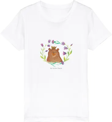 Produktbild von Mr. & Mrs. Panda Organic Kinder T-Shirt Bär Königin 9-11 Jahre (134/146) - Weiß - Geschenk, Mama, Baumwolle, Beste, Kleinkind, Teddy, Baumwoll, Ist Die, Muttertag, Mutter