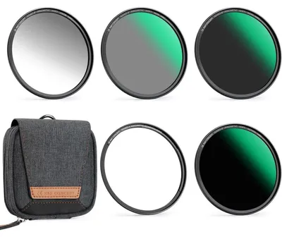 Immagine prodotto di Set di filtri magnetici da 72 mm con sistema di cambio rapido, comprendente i filtri GND8, ND8, ND64 e ND1000, completo di anello adattatore e custodia
