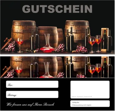 Produktbild von 20 Stück Premium Geschenkgutscheine (Wein-669) - Ein schönes Produkt für Ihre Kunden Gutscheine Gutscheinkarten für Bereiche wie Gastronomie, Restaurant, Weinhandel, Getränkehandel, Freizeit, Feier, Geschenk, Gaststätte und vieles mehr