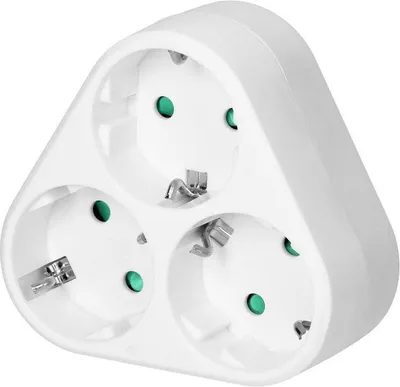 Zdjęcie produktu dla Rozgałęźnik trójdrożny 3x2P+Z (Schuko), biały