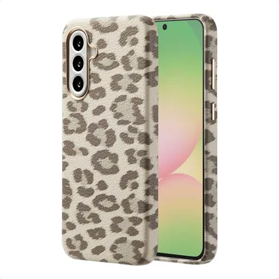 Produktbild von Selencia Sabi Backcover Leopardenmuster mit MagSafe Samsung Galaxy A56 - Soft Ivory