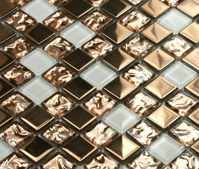 Immagine prodotto di Mosaico in vetro oro rosa "Mix Rose 102", piastrella di mosaico oro rosa