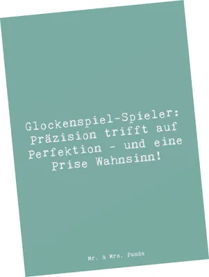 Produktbild von Mr. & Mrs. Panda Postkarte Spruch Glockenspiel Kultur - Meeresbrise - Geschenk, Postkarten, Ansichtskarten, Unterricht, Grußkarte, Musik, Perkussion, Fotokarte, Orchester