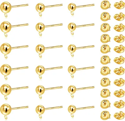 Zdjęcie produktu dla Kolczyki sztyfty zestaw 40 sztuk, 925 srebro, 3 mm do 5 mm, do biżuterii DIY