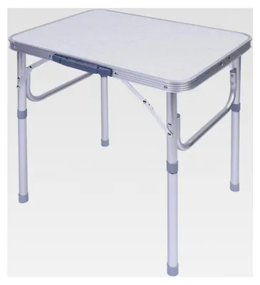 Produktbild von Klapptisch für Camping und Garten, Picknicktisch mit Tragegriff, aus Aluminium, höhenverstellbar von 25 bis 56 cm