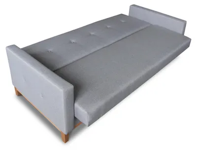 Produktbild von Sofa Wood mit Schlaffunktion - Schlafsofa mit Bettkasten, Bettsofa, Massivholz, Polstersofa mit Holzfüße (Pink (Twist 16))