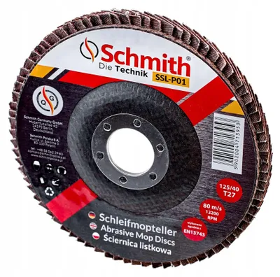 Produktbild von Schmith Lamellenschleifscheibe Flach Stahl P40 125mm