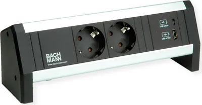 Produktbild von BACHMANN DESK 2xSchutzkontakt 1xUSB A&C, USB Charger 22W Charger, GST18