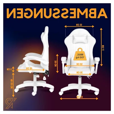 Produktbild von Apollo Gaming Stuhl – Ergonomischer Drehstuhl mit Verstellbarer Rückenlehne 90–135°, Armlehnen, Lenden- & Nackenkissen, Kunstleder, Stilvolles Design, Hoher Komfort für Gamer, Weiß