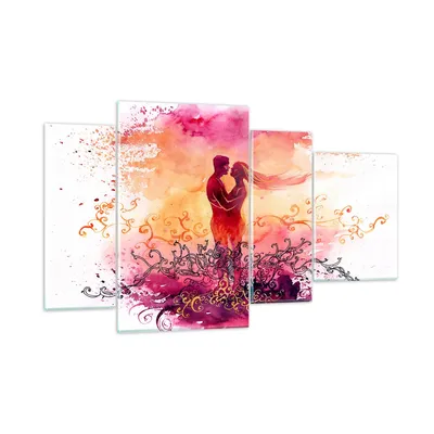 Produktbild von Bilder auf glas - Liebe Paar Flitterwochen - 120x70cm - Glasbilder - Wandbilder - Kunstdruck - zum Aufhängen bereit - Wanddekoration aus Glas - Glas Bilder - Wandbild auf Glas - GDL120x70-3006