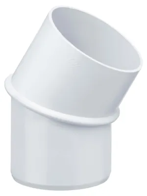 Produktbild von INEFA Fallrohrbogen 30 Grad, DN100 / 100mm, Weiß – PVC Regenrohrbogen für die Dachrinne am Gartenhaus oder Pavillon als passgenaues Zubehör zur Dachentwässerung aus Kunststoff