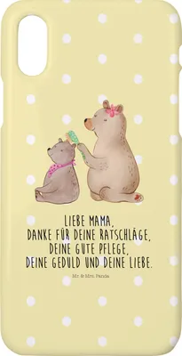 Produktbild von Mr. & Mrs. Panda Iphone 10 Handyhülle Bär Kind - Gelb Pastell - Geschenk, Mutter, Muttertag, Cover, Hülle, Handy, X, Bären
