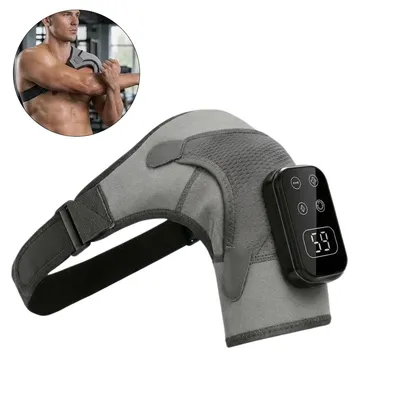Produktbild von Elektrische Schulter-Wärmebandage mit 5 Heizstufen (45–65°C), 5 Vibrationsmodi, NTC Temperaturkontrolle, 2000mAh Akku, kabellos, ergonomisch