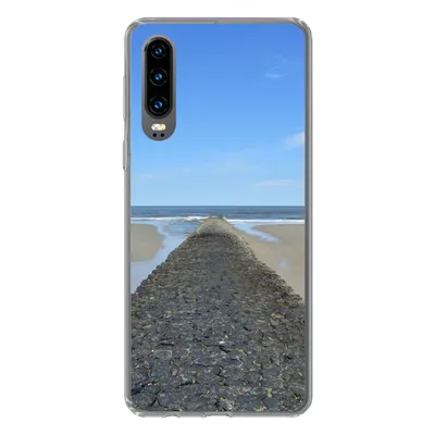 Produktbild von MuchoWow® Handyhülle Schutzhülle Hülle für Huawei P30 Nordsee - Strand - Wasser Silikon Softcase Handy Hülle - Kartenbesitzer