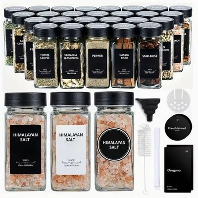 Produktbild von 24-Vollglas-Kräuterbeutel – Luftsicher mit Deckel und Schüssel, 4 oz