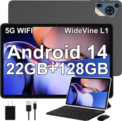 5G WLAN, GPS, Widevine L1, 2,0GHz, Octa-Core, 8000mAh, 8MP + 5MP, 1280 x 800, Tablet mit Tastatur + Maus