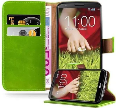 Produktbild von Cadorabo Hülle für LG G2 Schutzhülle in Grün Handyhülle Book Tasche Case Etui Luxury