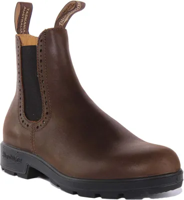 A studio shot of a single brown boot.