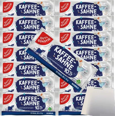 Produktbild von G&G Kaffeesahne 10% Fett ohne Gentechnik 15er VPE (300x10g Portionen) + usy Block