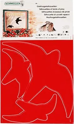 Produktbild von Greifvogelsilhouetten rot