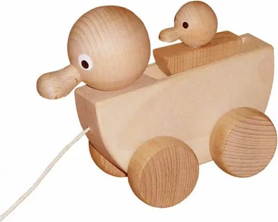 Produktbild von Miva Holz Nachziehfigur Ente mit Küken - pädagogisches Spielzeug