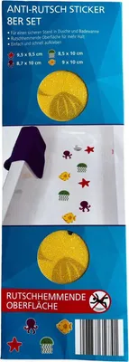 Produktbild von Anti-Rutsch Sticker / Aufkleber  für Dusche und Badewanne selbstklebend, 8 Stück