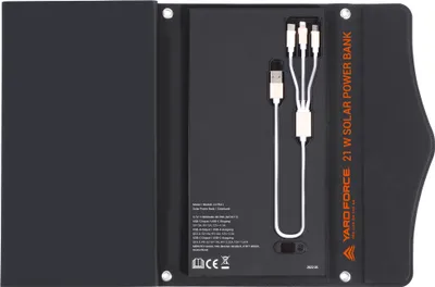 Produktbild von Yardforce Powerbank mit Solarmodul LX PB21 mit einer Akkukapazität von 13000 mAh schwarz One Size