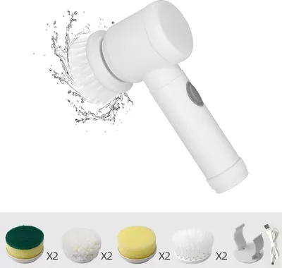 Produktbild von Elektrische Reinigungsdrehbürste mit 3-Bürstenköpfen, drahtlose Reinigungsbürste für den Haushalt, geeignet für Fliesen, Böden, Badewannen und Küchen.