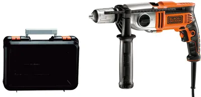 Immagine prodotto di Trapano a percussione 910W a 2 velocità meccaniche in valigetta BLACK+DECKER KR911K