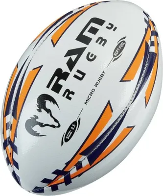 Obrázok produktu pre Mäkká lopta na rugby Micro Soft Feel - tréningová lopta na rugby pre deti - veľkosť 2,5 - vhodná na vnútorné aj vonkajšie použitie