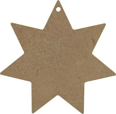 Produktbild von 7-zackiger Stern aus MDF-Holz zum Verzieren - 10 x 10 cm