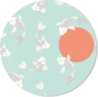 Produktbild von MuchoWow® Mauspad Mousepad Muster - Fisch - Japan - Tier 20x20 cm - Mousepads - Maus Mat - Pad - Mausunterlage - Schreibtischmatte