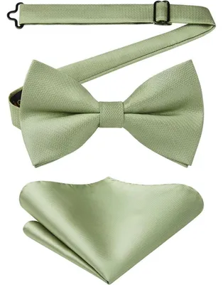 Immagine prodotto di Fascia da cravatta con fazzoletto da taschino, da uomo, pre-legata, regolabile, color verde salvia