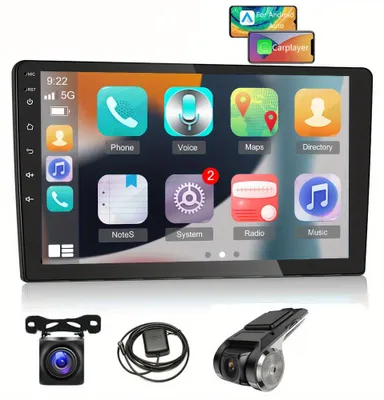 Zdjęcie produktu dla Radio samochodowe - Auto radio - System audio samochodowy - Odtwarzacz multimedialny samochodowy - Radio podwójne (2DIN) - Ekran dotykowy 9 cali - Android 13