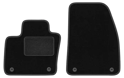 Produktbild von Velours-Fußmatten Vorne passend für Volvo C40 (Schrägheck, Bj. 2021-) –  schwarz, passgenau, mit Befestigungen set 2 Stk. - STANDARD
