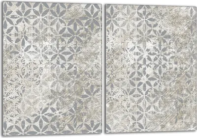 Obrázok produktu pre Sada krycích dosiek na sporák 2x40x52 cm sklokeramický kryt varnej dosky sklenený splashback, sivý vzor