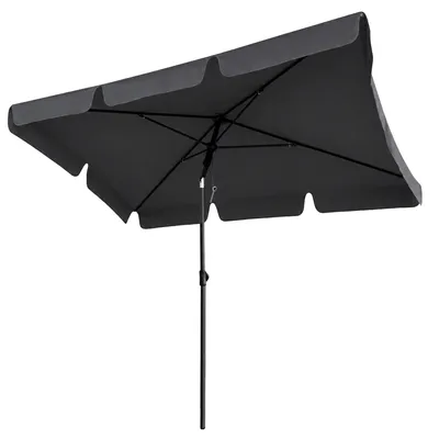 Produktbild von Strandsonnenschirm FLOKS mit UV-Schutz dunkelgrau Gewicht 2,8 kg L200xB123xH235 cm