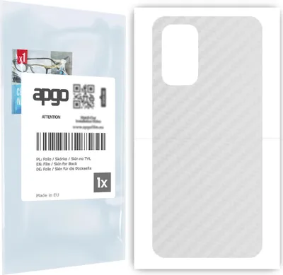 Produktbild von apgo Rückseite Schutzfolie für Oppo A74 5G CPH2263 -  Hinten Schutzfolie Carbon Transparent (durchsichtig), Rückseite Folie schützt vor Kratzern und Fingerabdrücken